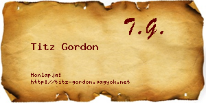 Titz Gordon névjegykártya