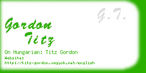 gordon titz business card